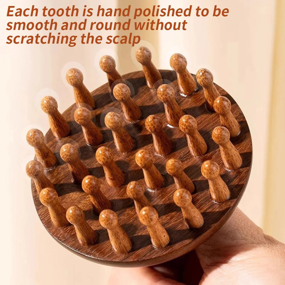 1PC Disc Wooden Scalp Massager Head Massager Massage Comb Hair Meridian Comb Beauty World Shop