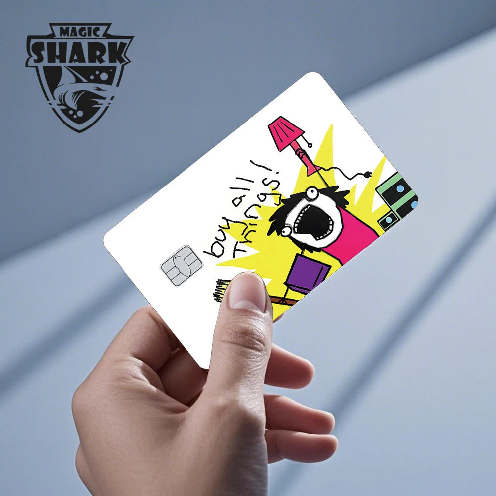 2025 New Mcloving Meme Cartoon Spider Anime Red Eyes Black Dragon PVC Sticker Film Skin for Debit Bank Credit Card Beauty World Shop