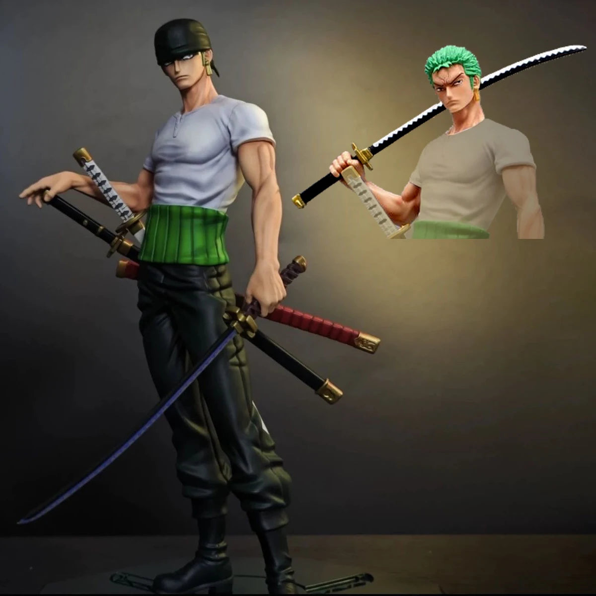 25cm/9.84in Anime One Piece Figure Roronoa Zoro Figure PVC Statue Collectible Model Toys Gifts Beauty World Shop