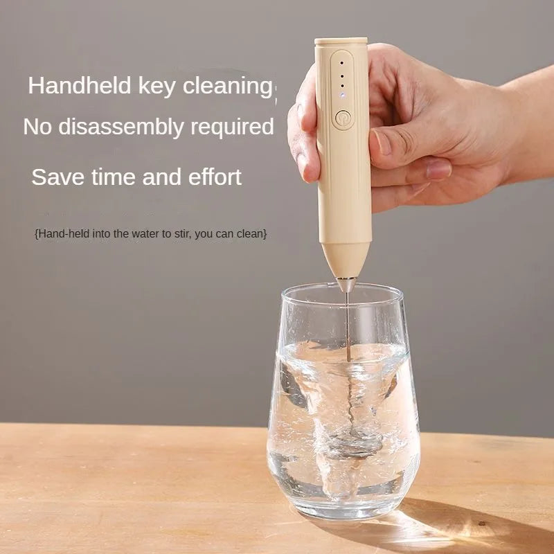 Automatic Stainless Steel Handheld Whisk Mini Portable Blender with 3 Speed Adjustable USB Rechargeable Milk Frother for Kitchen Beauty World Shop