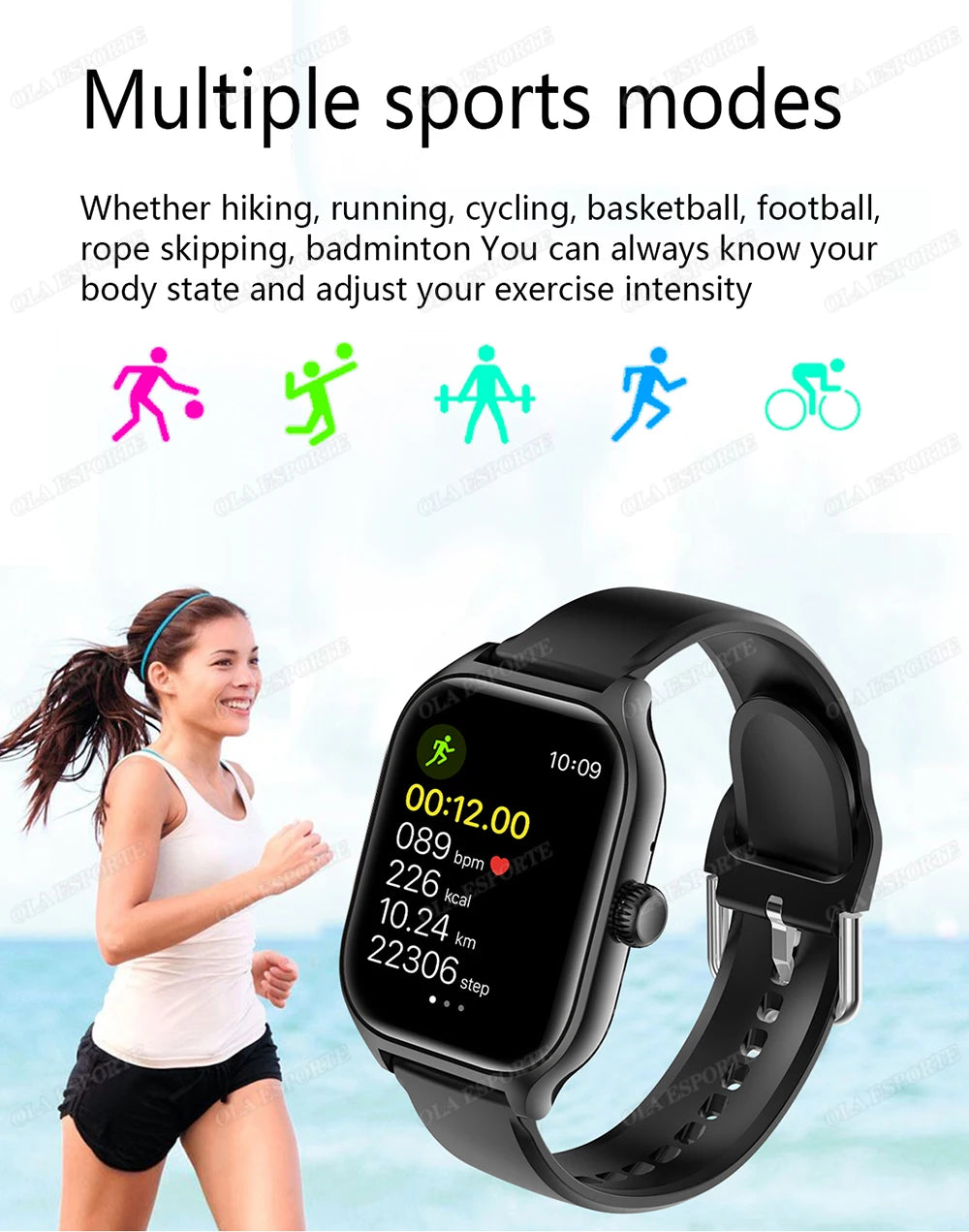 Smart Watch For Android IOS Watches 1.83inch HD Display Bluetooth Call Message Alert Music Sports Mode Smartwatch Men Women Gift Beauty World Shop