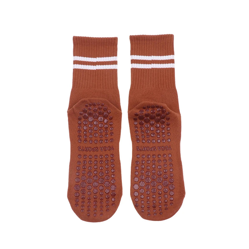 1pair Men's Cotton Non-slip Yoga Socks With Grips Breathable Anti Skid Floor Socks For Pilates Gym Fitness Size 39-44 Beauty World Shop