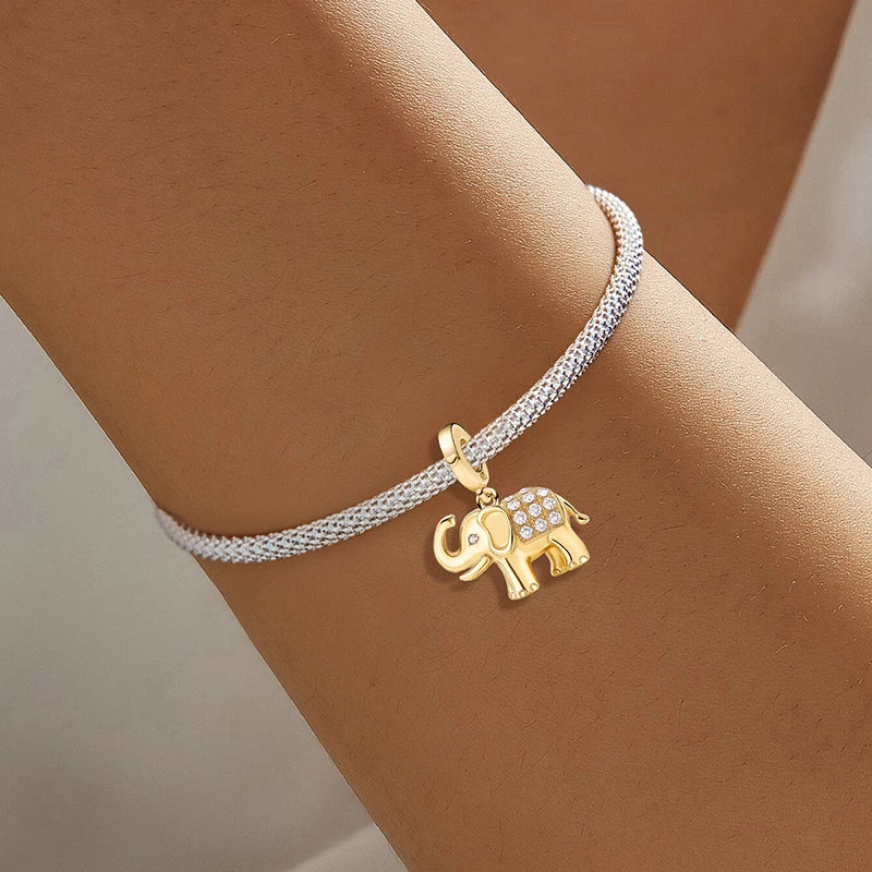 Shecharms 925 Sterling Silver Love Heart Firefly Golden Series Charms Fit DIY Making Bracelet Necklace High Quality Fine Jewelry Beauty World Shop