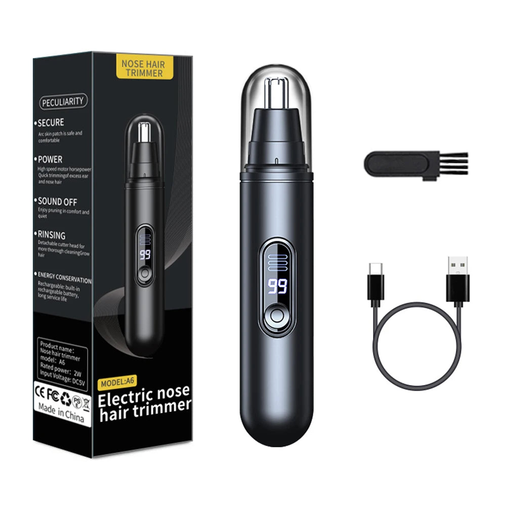 Nose Hair Trimmer Mini Portable Electric Nose Hair Clipper Rechargeable Automatic Shaving Nose Eyebrow Ear Painless Hair Remover Beauty World Shop