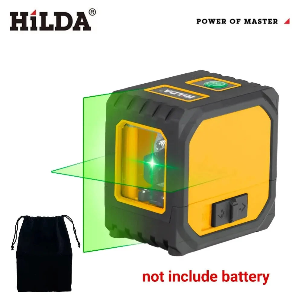 HILDA 2-Line Green Laser Level Self-Leveling Cross Line, Mini Size USB Charging Convenient to Carry High Visibility Beams Beauty World Shop