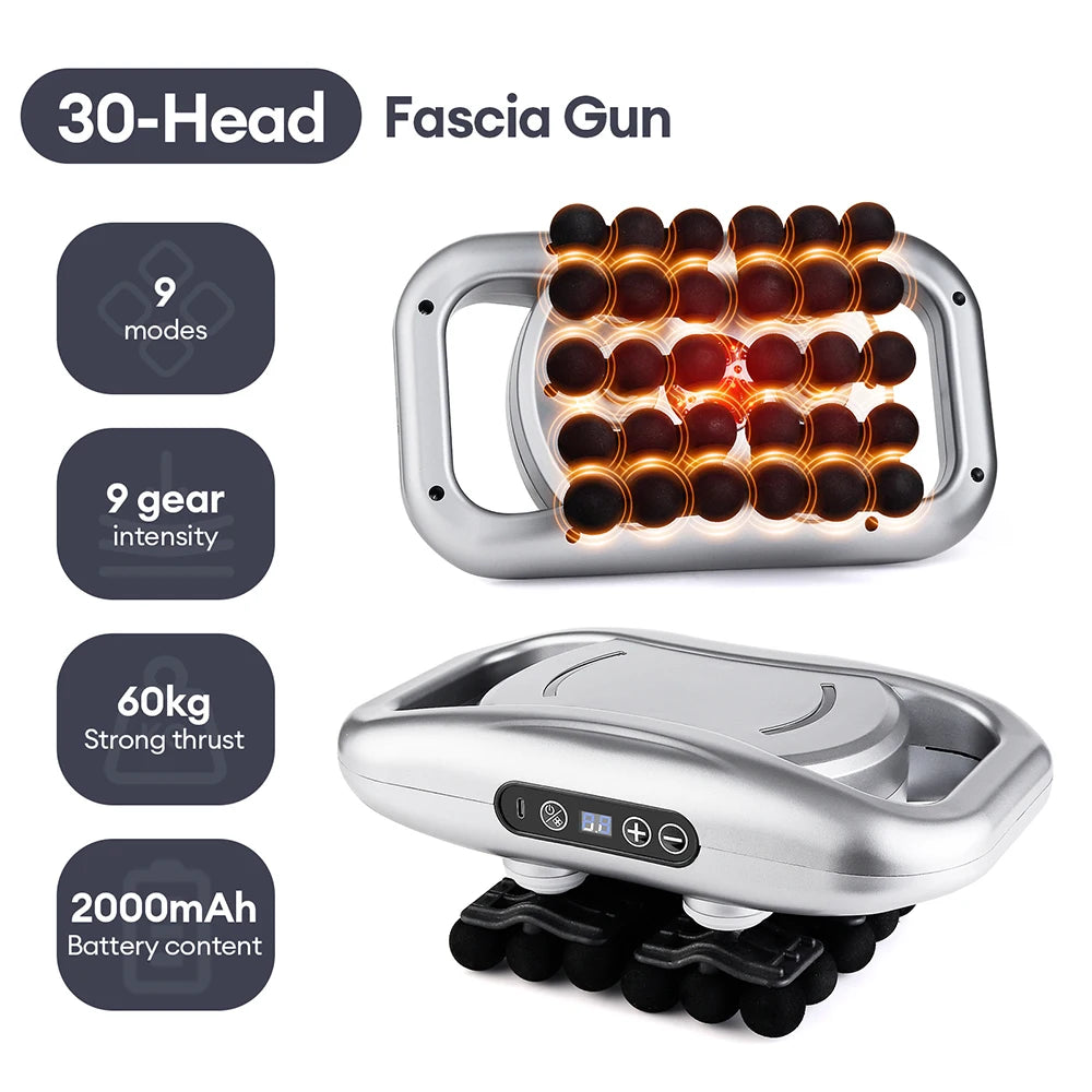 42-Heads Fascia Gun High-Frequency Vibration Body Massage Gun Back and Waist Massager Neck Shoulder Massager Muscle masajeador Beauty World Shop