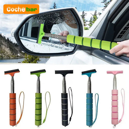 Car Rearview Mirror Wiper Cleaning Tool Auto Glass Mist Cleaner Scraper Car Accessories Handle Telescopic Window Cleaning Brush Beauty World Shop