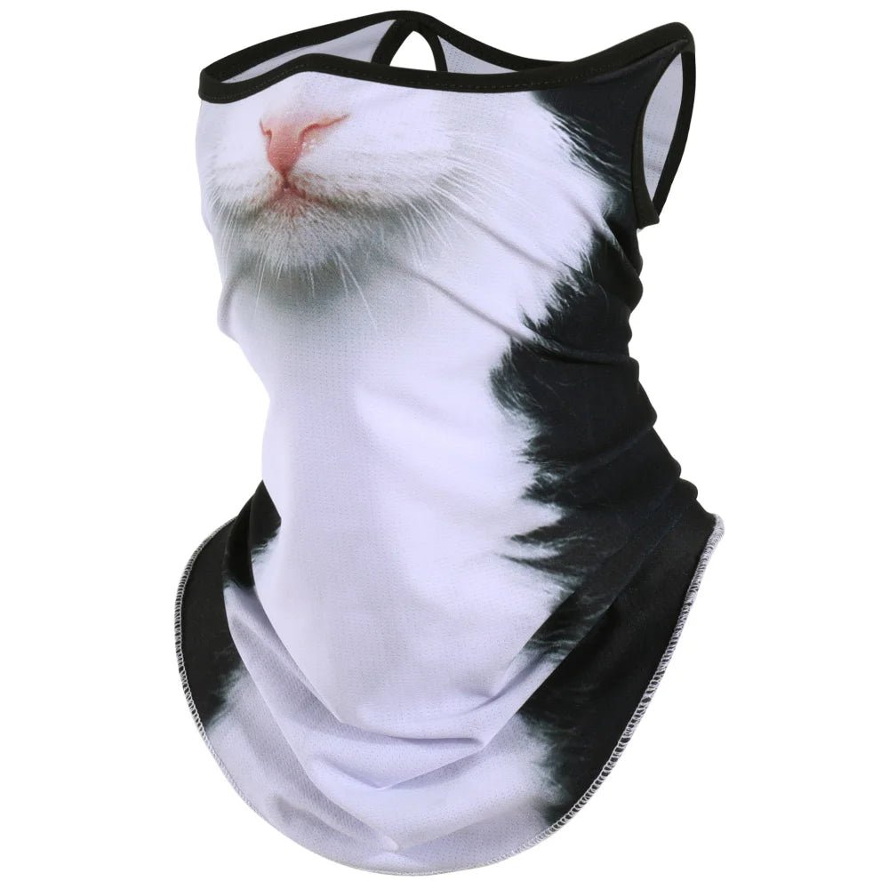 3D Animals Magic Scarf Bandana Breathable Neck Warmer Gaiter Hanging Ear Outdoor Sports Triangle Face Mask Neckerchief Summer Beauty World Shop