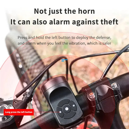USB Rechargeable Bicycle Electric Bell Motorcycle Horn 4 Modes Mountain Bike Bell Cycling Anti-theft Alarm Horn Bike Accessorie Beauty World Shop