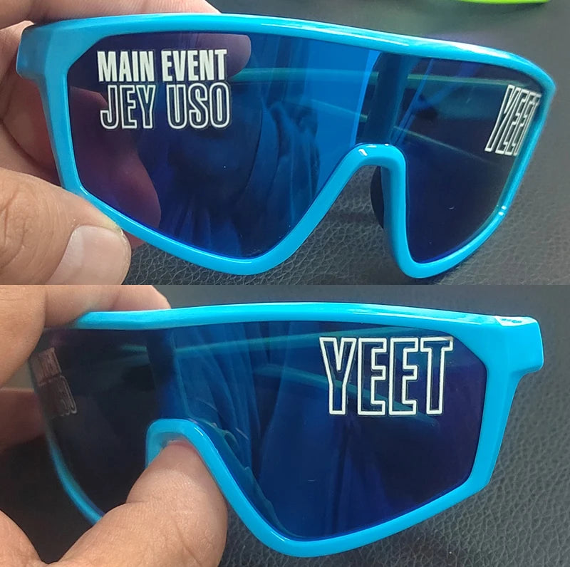 Jey Uso YEET Sunglasses Sports Shades MAIN EVENT Blue Glasses Bloodline USOS RARE Colors Motorcycle Glasses Beauty World Shop