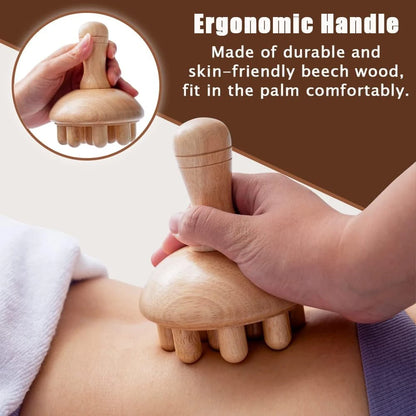 Wooden Mushroom Shape Massage,Manual Wood Therapy Massage Tool,Anti Cellulite,Maderoterapia,Lymphatic Drainage,for Full Body Use Beauty World Shop