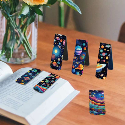 12pcs Space & Planet Themed Magnetic Bookmarks - Durable Paper Page Markers for Students, Teachers and Everyday Use Beauty World Shop