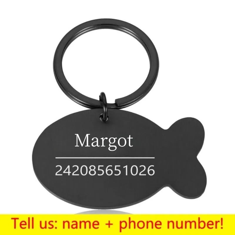 Personalized Engraved Cat Dog Pet ID Tag Dogs Anti-lost Collar Charm Engraving Pet Name Collar for Puppy Cats Collar Accessories