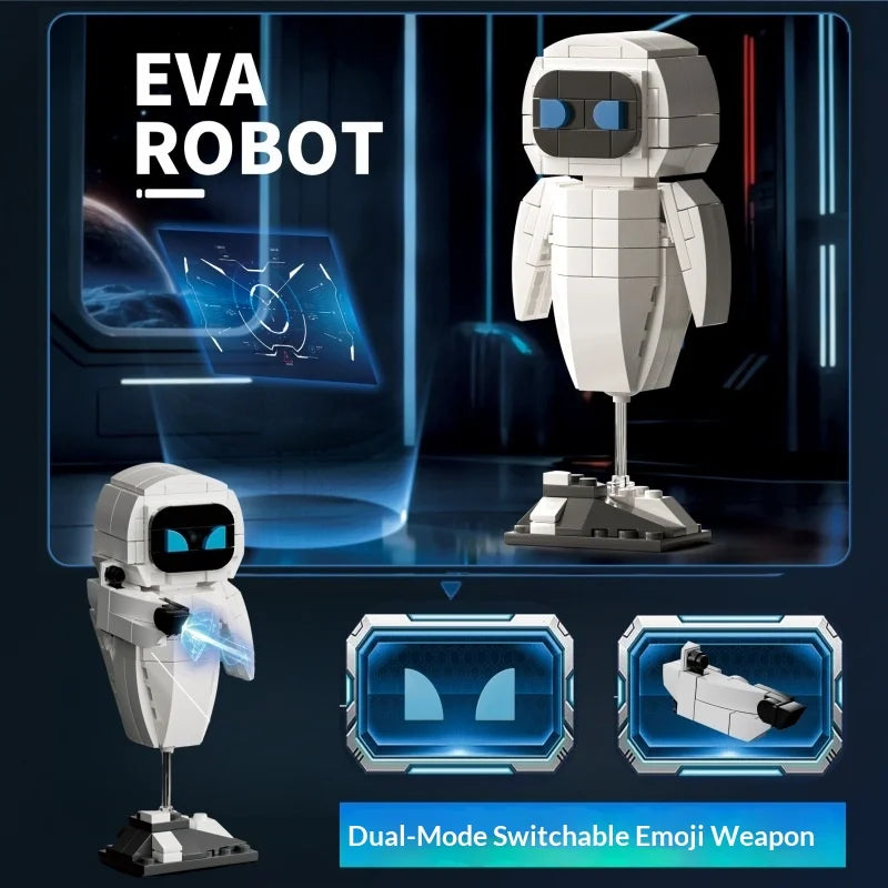 Wall.E Eve Small Particle Robot Assembly Model Kit Action Figure Boy Educational Toy Buildable Collectible No Special Effects Beauty World Shop