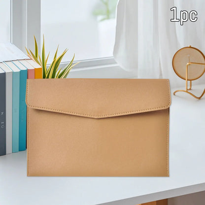 WQN-1PC PU Leather Document Bag A5, Wear-Resistant, Large Capacity, Waterproof, Suitable for Office and School Document Storage Beauty World Shop