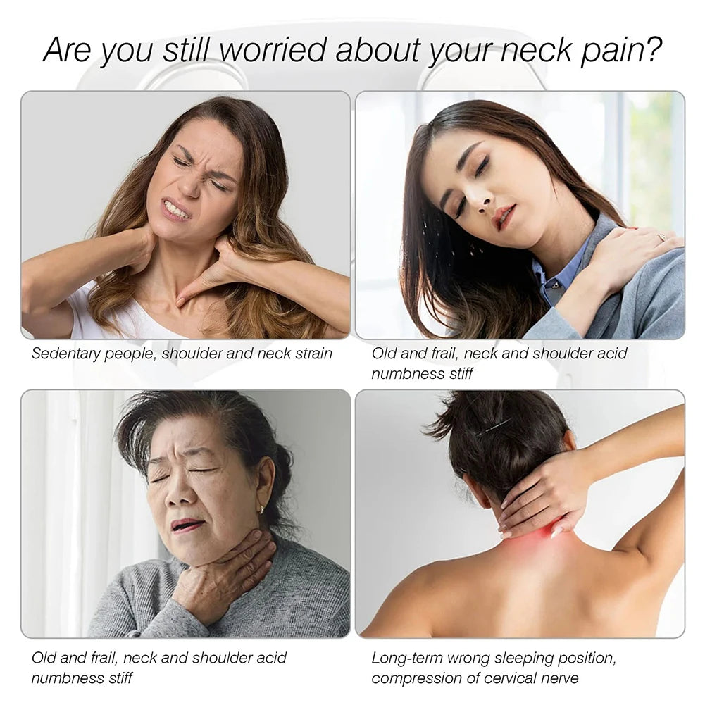 4-head Neck Massager USB Rechargeable Cervical Massager with Heat Electric Neck Massager Relaxation Gifts for Women Men Dad Mom Beauty World Shop