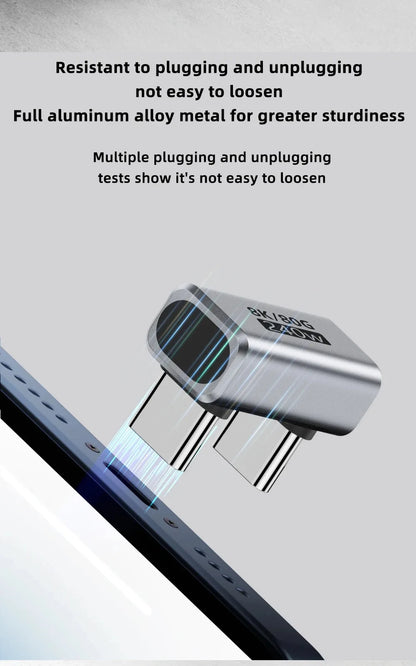 USB4.0 PD240W 8K60Hz Charger Connector for  80Gbps High Speed USB C OTG U-Shape Straight Angle dapter For Macbook iphnoe15/16