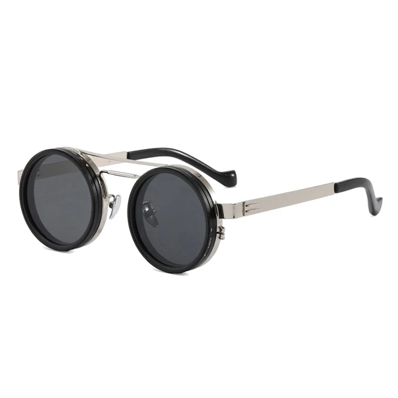 SHAUNA Retro Metal Round Punk ND9-level Adjustable Dimming Sunglasses Women Polarized UV400 Fashion Men Outdoor Sun Glasses Beauty World Shop