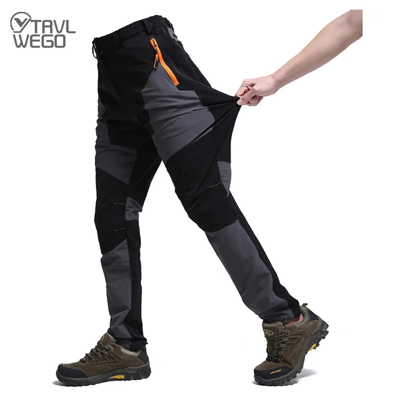 TRVLWEGO Men Summer Hiking Pants Wear-resistant Water Splash Prevention Quick Dry UV Proof Elastic Thin Camping Trousers Beauty World Shop