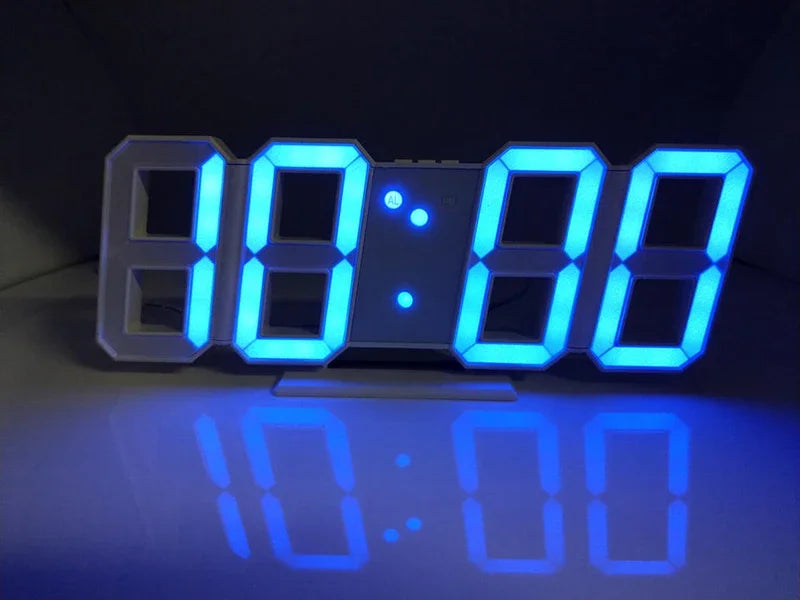 Purchase Products Clock 3D LED Digital Alarm Clock Wall Clock Time/date/temperature For Home/kitchen/office Clocks Decor Garden Beauty World Shop