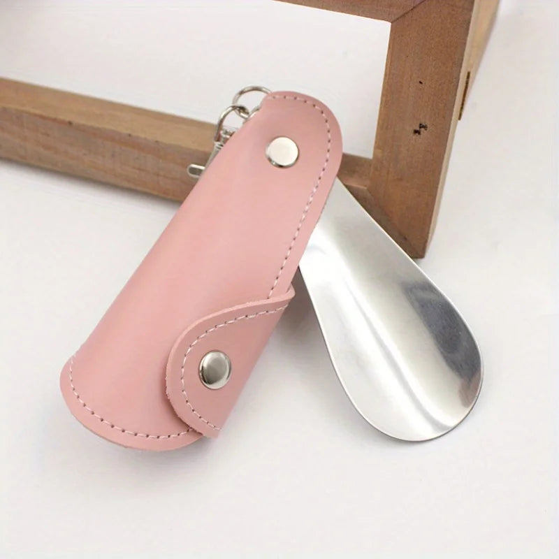 1PC Portable Keychain Shoe Horn, Stainless Steel Foldable Shoehorn for Home Travel Beauty World Shop