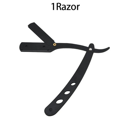 Men Shaving Barber Razor Black Classic Folding Shaving Knife Armpit Hair Pubic Hair Shaver Stainless Steel Straight Razor Holder Beauty World Shop