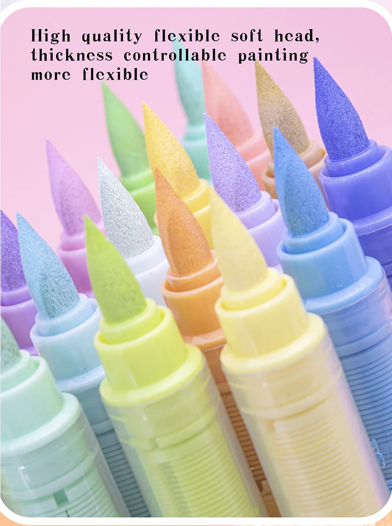 GuangNa 12-72 Colors Soft Brush Acrylic Marker Pen Set,Skin Tone, Macaron color,DIY Hand Drawn,Paint Art Markers pens,GN.8201F/M Beauty World Shop