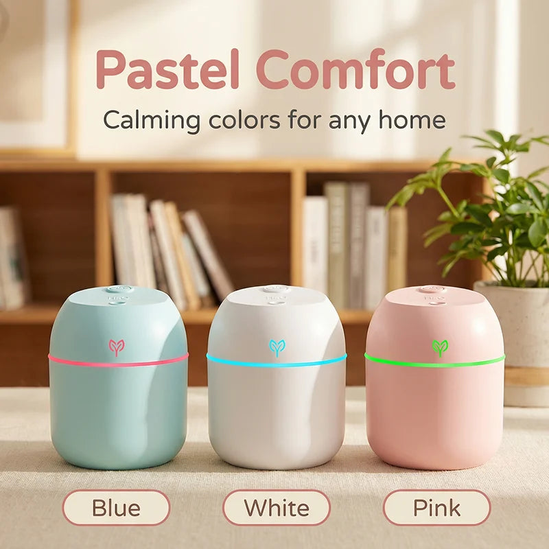 220ML Air Humidifier Cool Mist Aroma Diffuser LED Night Light Power-Off Protect USB Humidificador For Home Office Beauty World Shop
