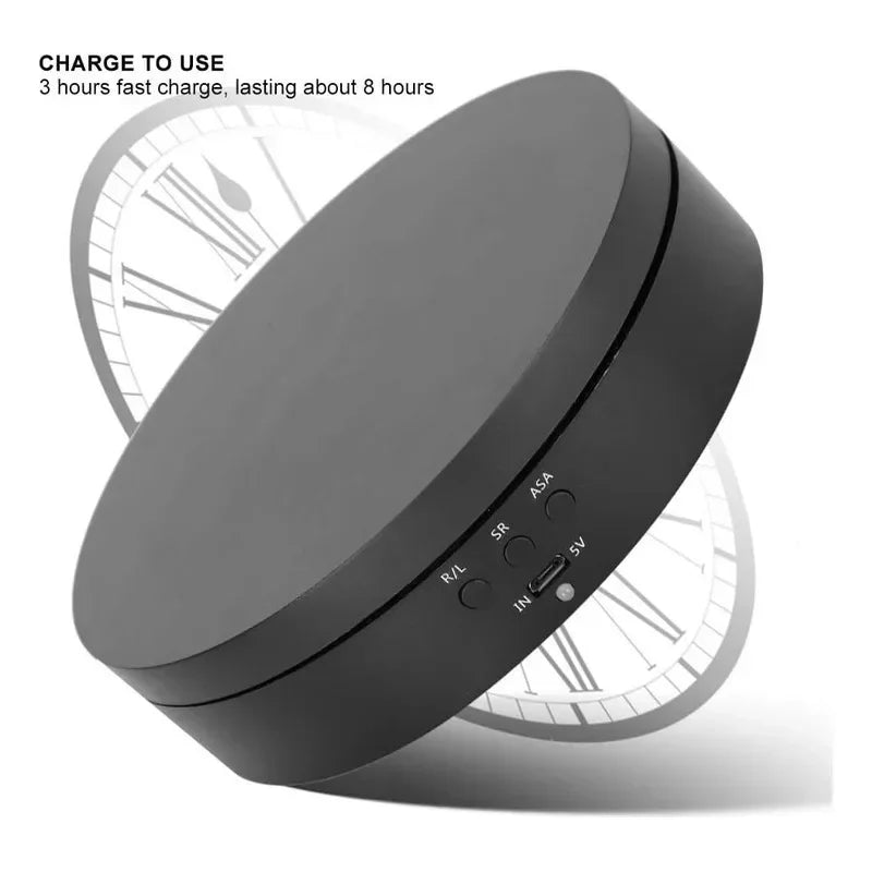 7.87 Inch 360 Degree Electric Rotating Stand with Remote Control for Jewelry Display,Photography and Video,3-position Adjustment Beauty World Shop