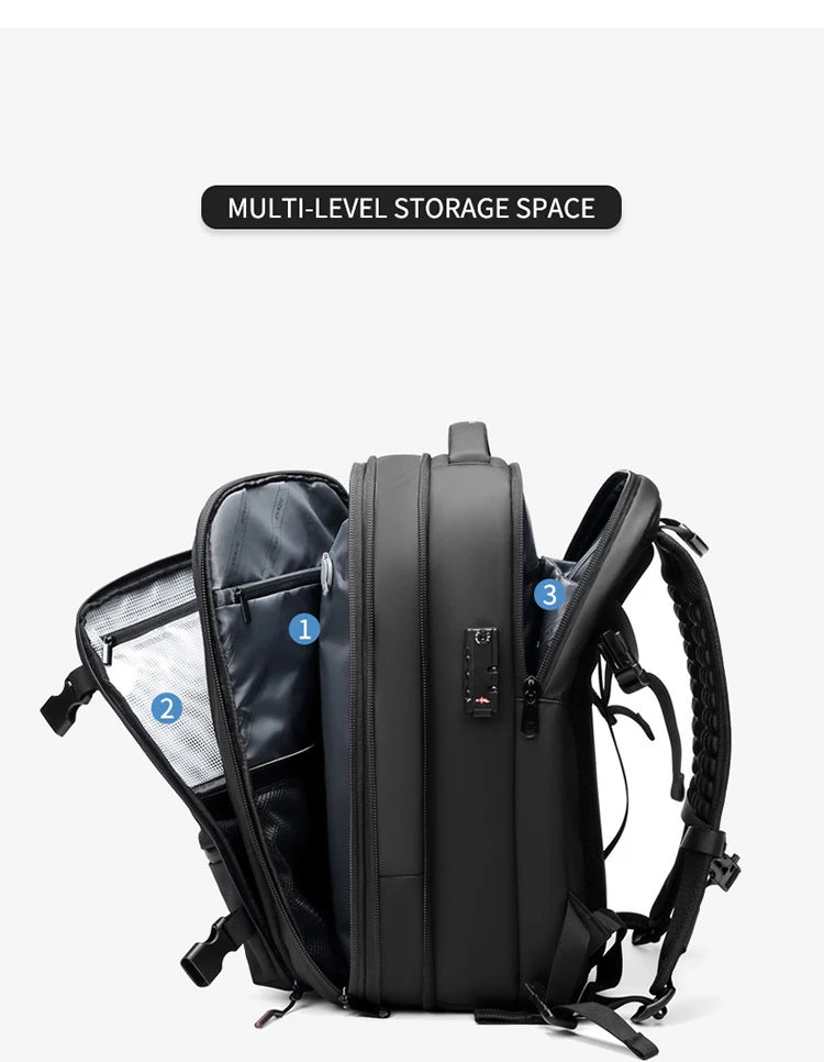 Travel Men 17 Inch Laptop Backpack Vacuum Compression Backpack Business Large Capacity School Backpack Expand Outdoor Backpack Beauty World Shop