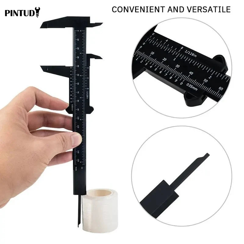 1PC Plastic Vernier Caliper Digital Display Caliper Mini Text Play Caliper Student Vernier Ruler 0 to 150mm Measuring Tool Beauty World Shop