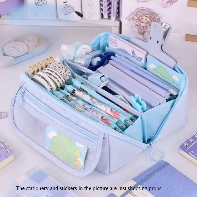 1pc large capacity learning pencil case with multifunctional desktop organization and storage stationery box for boys and girls Beauty World Shop