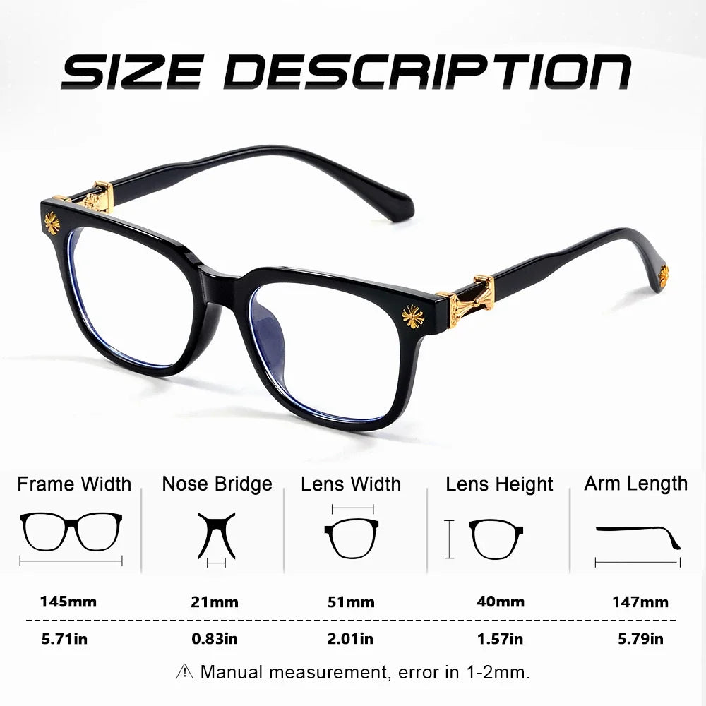 Classic 1Pcs Square Anti Blue Light Glasses For Men And Women Black & Transparent Frame Unisex Computer Wearing Women Glasses Beauty World Shop