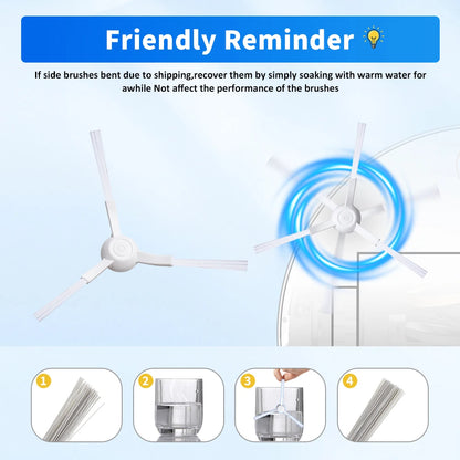For Xiaomi Side Brush 3C Plus S20 D106 E10C E12 E10 B112 C103 Sweeping Robot Vacuum Cleaner Triangle Side Brush Spare Parts Beauty World Shop