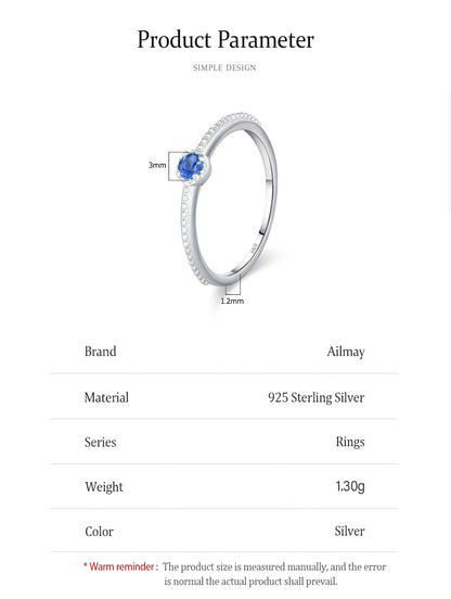 Ailmay 925 Sterling Silver Round Rainbow Zircon Rings For Women Wedding Engagement Party Colored Jewelry Beauty World Shop