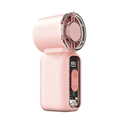 Mini Portable Handheld Fan Personal Pocket-Sized Digital Display Hand Fan USB Rechargeable Outdoor Small Pocket Hand Fan Beauty World Shop