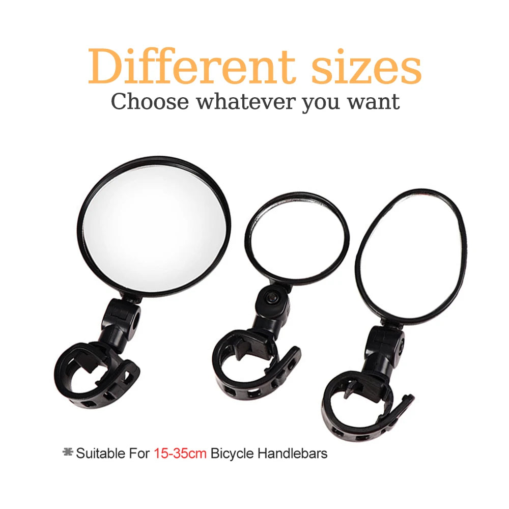 2PCS Bicycle Rearview Mirror 360 Degree Adjustable Rotatable Universal Cycling Handlebar Rear View Mirrors for MTB Road Bike Beauty World Shop