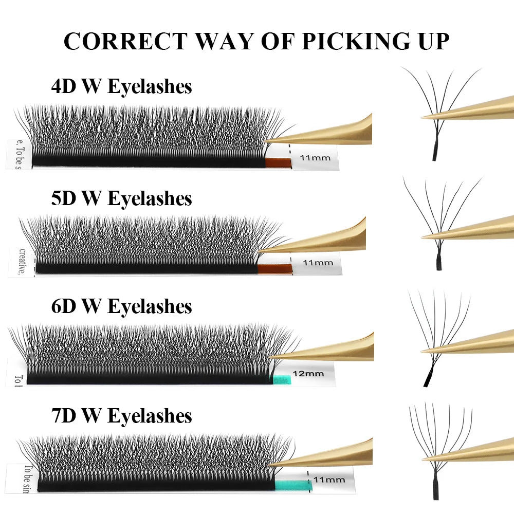 NAGARAKU Automatic Flowering W Shape Bloom 3D 4D 5D 6D 7D 8D Premade Fans Speed Eyelash Extensions Natural Soft Light Full Dense Beauty Fashion