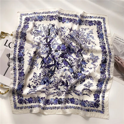 2025 New Fashion Luxury Printed Square Shawl Women 70x70cm Pashmina Silk Scarf Neck Headband Bandana Beauty World Shop