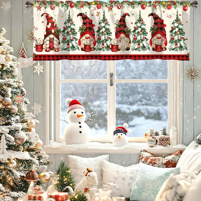 Christmas Short Curtains Valances Merry Christmas Decorations For Home 2025 Xmas Navidad Kitchen Bedroom Ornaments New Year 2026 Beauty World Shop