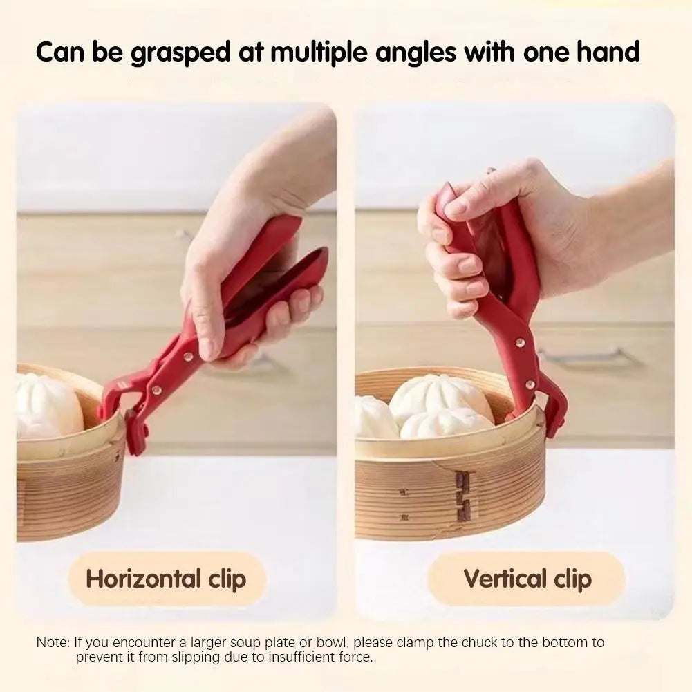 Anti-Scalding Dish Plate Gripper Clips Tongs Clamp Holder for Moving Hot Plate or Bowls Out from Pot Microwave Oven 1/2pcs Beauty World Shop