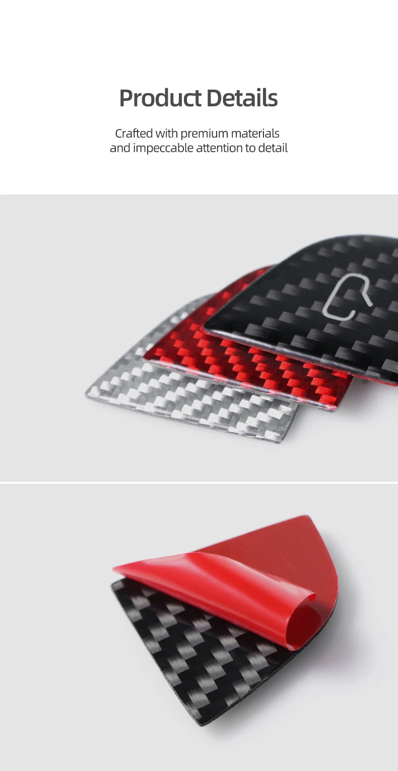 For Tesla Model Y 2019-2025 Juniper Model 3 Highland 2024 Carbon Fiber Car Interior Door Switch Button Trim Stickers Accessories Beauty World Shop