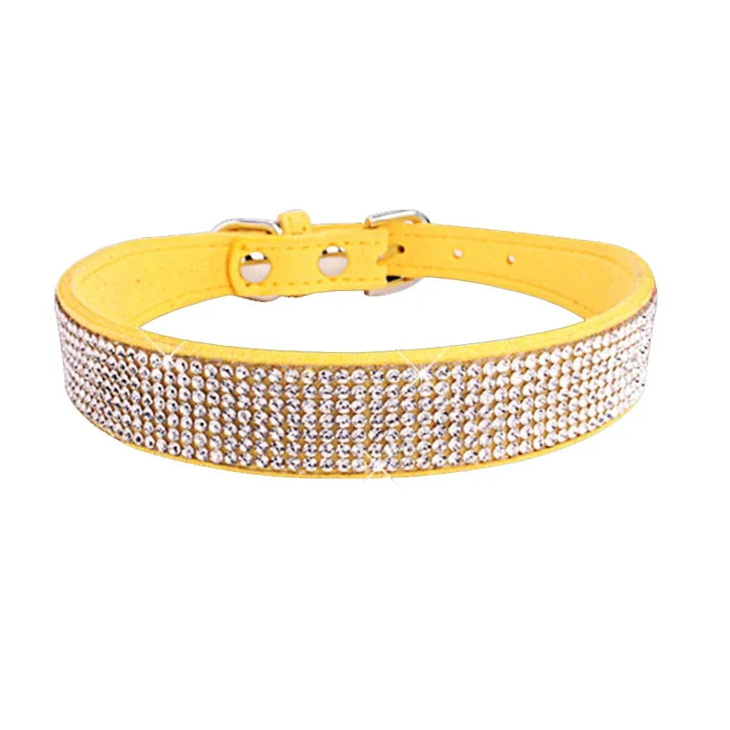Dog Collar Crystal Glitter Rhinestone Pet Collars Zinc Alloy Buckle Collar For Small Medium Dogs Cats Chihuahua Pug Dog Collar Beauty World Shop