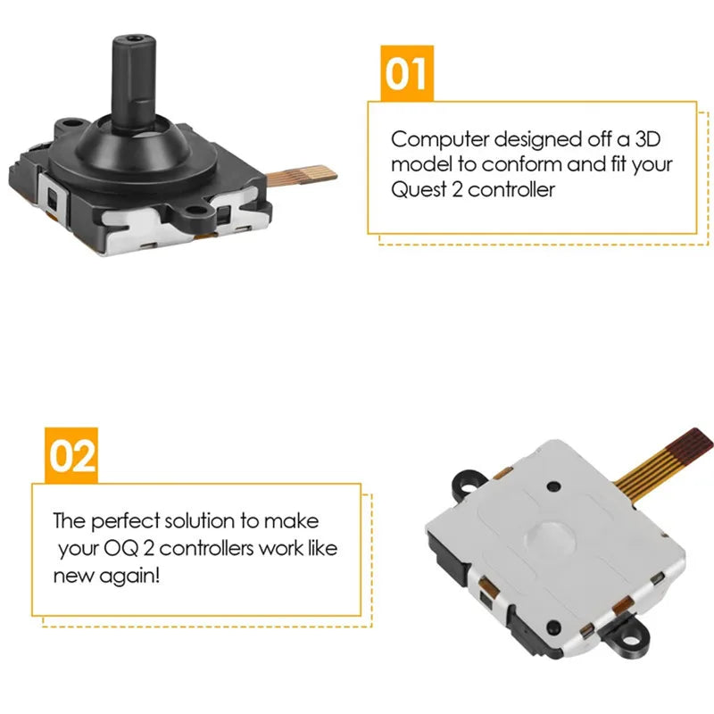 Thumbsticks for Oculus Quest 2 Controller Joystick Replacement Kit for Meta Quest 2 Thumbstick Caps with Tools