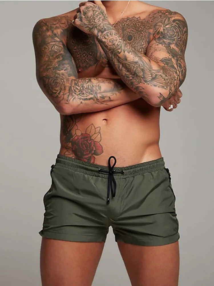 Mens Swim Trunks with Zipper Pockets Mesh Liner Summer Beach Board Shorts Quick Dry Swimming Bathing Suit Swimsuit Swimwear Beauty World Shop