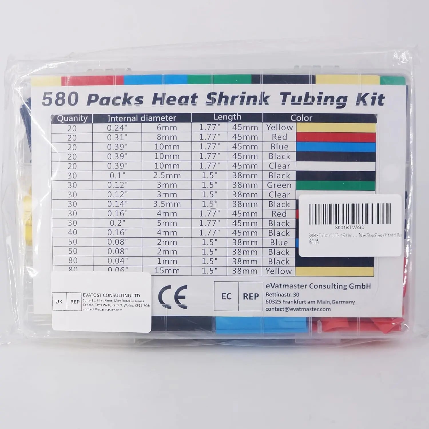 580/560Pcs Heat Shrink Tubing Kit EVA Material in 6 Colors 11 Sizes - Ideal for Electrical Insulation, Repairs, and Wire Conne Beauty World Shop