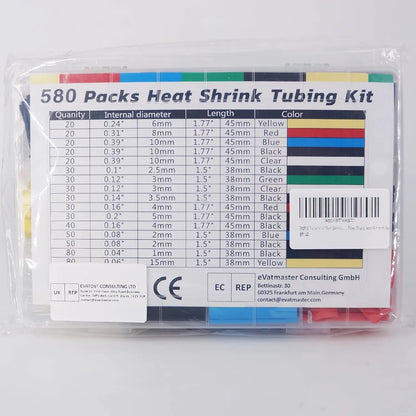 580/560Pcs Heat Shrink Tubing Kit EVA Material in 6 Colors 11 Sizes - Ideal for Electrical Insulation, Repairs, and Wire Conne Beauty World Shop