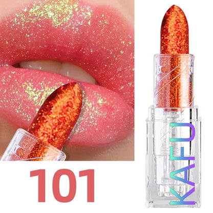 Multi-color Glitter Lipstick Beauty Girl Diamond Waterproof Lip Tint Long Lasting Shimmer Lip Makeup Red Rose Pearlescent  Lip Beauty Trend Shop