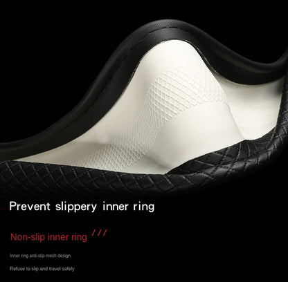 All Seasons Leather Diamond Steering Wheel Cover Universal Fit for 14 .5-15 Inch Durable Leather Cover Anti-Slip Veins Design Beauty World Shop