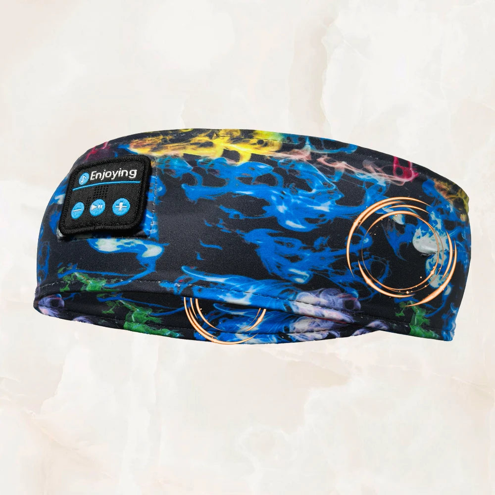 HOMEFISH BT Earphones Sports Sleeping Headband Elastic Wireless Headphones Music Eye Mask Wireless Bluetooth Headset Headband Beauty World Shop